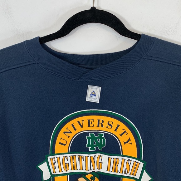 Galt Crew Vintage NWT NCAA University of Notre Dame Mens Size L Blue Sweatshirt - Picture 2 of 13